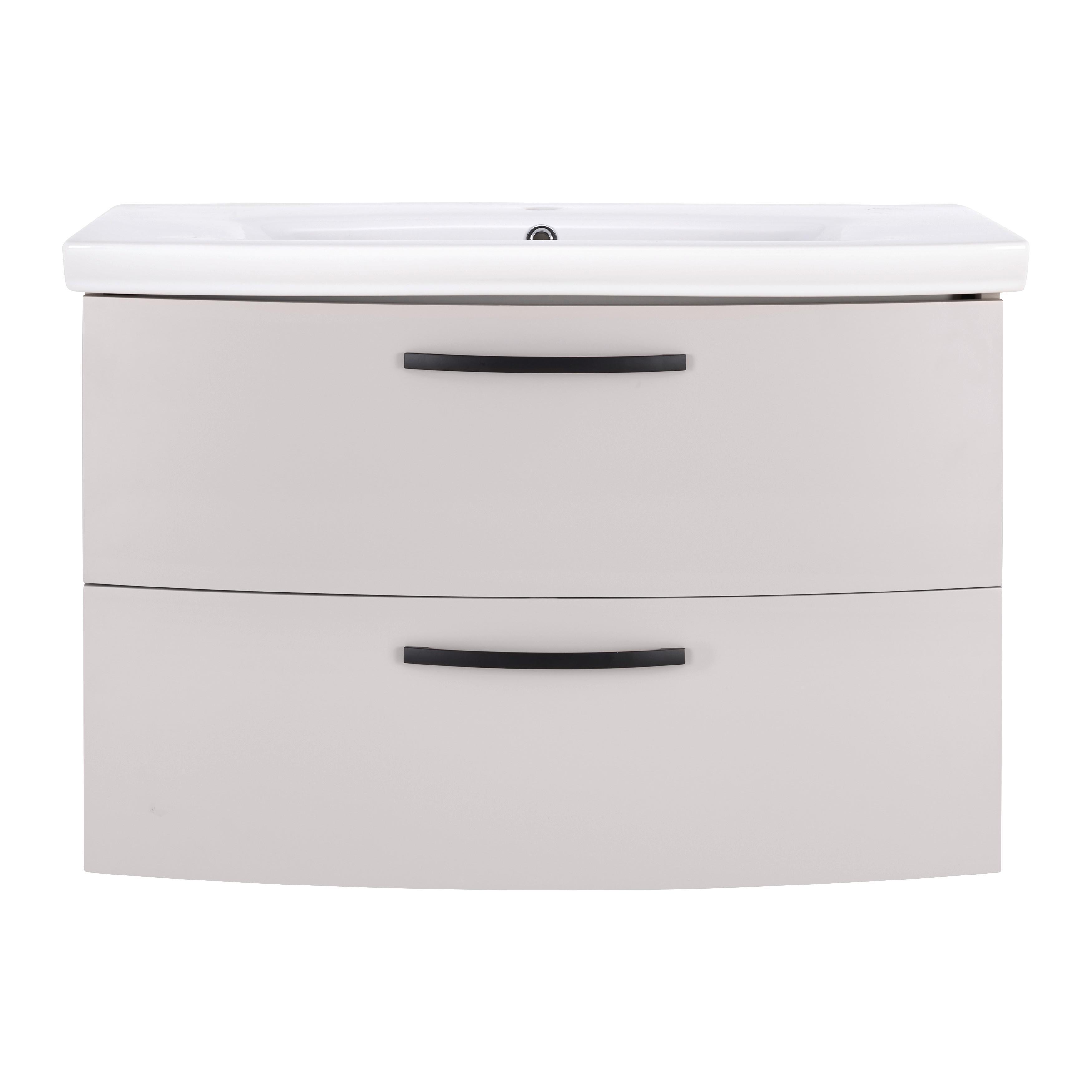 TVÄTTSTÄLL MED KOMMOD FLORENZ -EXKLUSIV- - vit/svart, Modern, metall/trämaterial (90/60/45cm) - Mömax