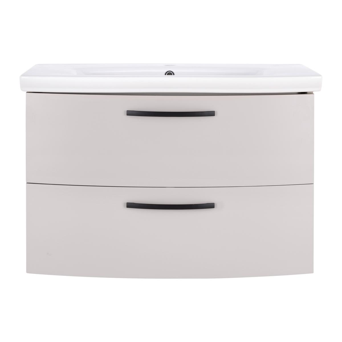 Waschtischkombi Florenz Kaschmirfarben - Schwarz/Weiß, MODERN, Keramik/Holzwerkstoff (90/60/45cm) - Mömax