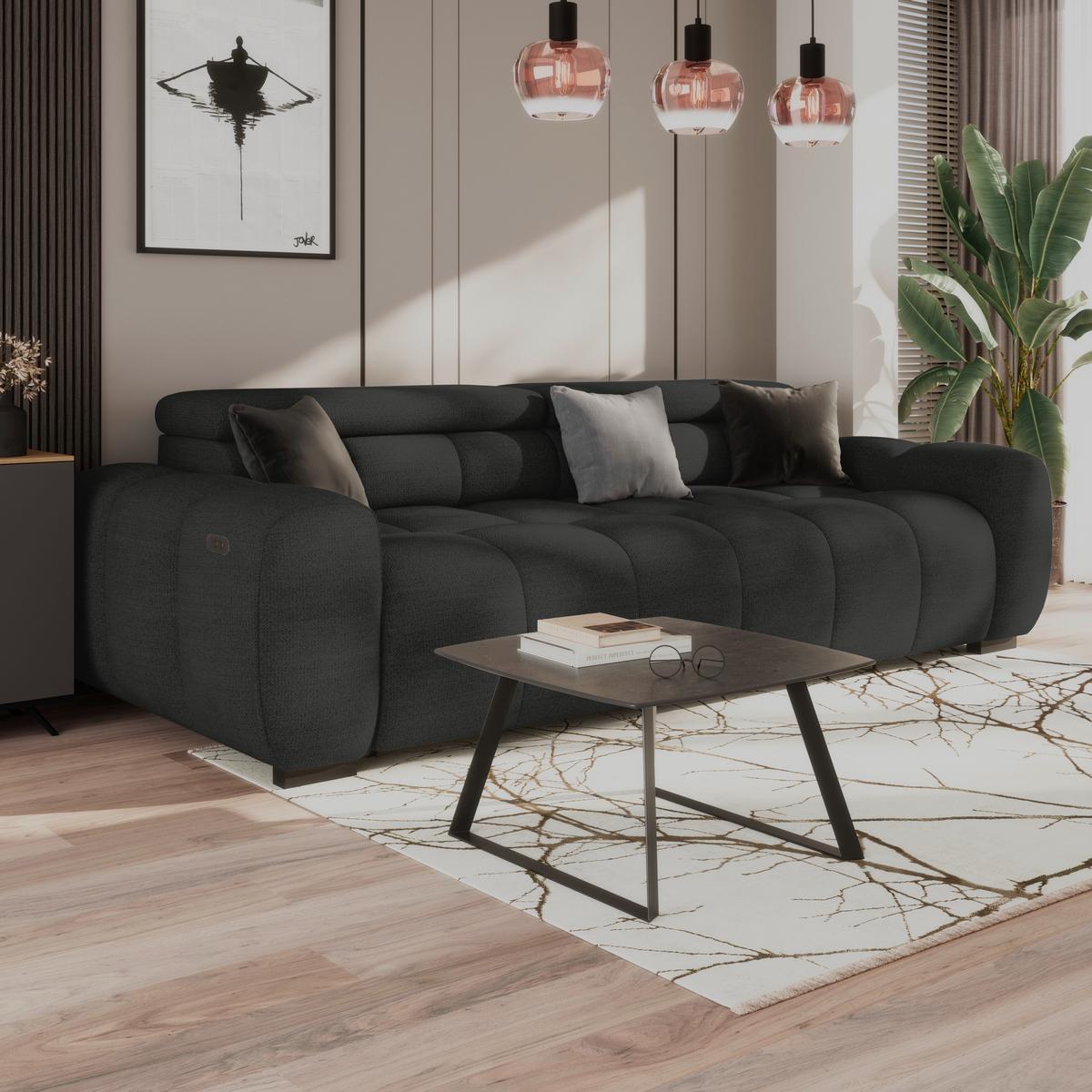 Velika Sofa Bull - crna, Design, tekstil/plastika (248/77-97/108cm) - Luca Bessoni