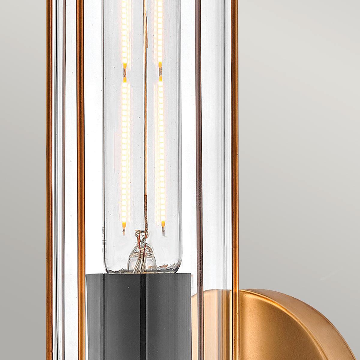 Fürdőszobai Falilámpa Hk-Masthead1-Hbbk - fekete/sárgarézszínű, Konventionell, üveg/fém (35,1/12,2/12,8cm) - Elstead Lighting