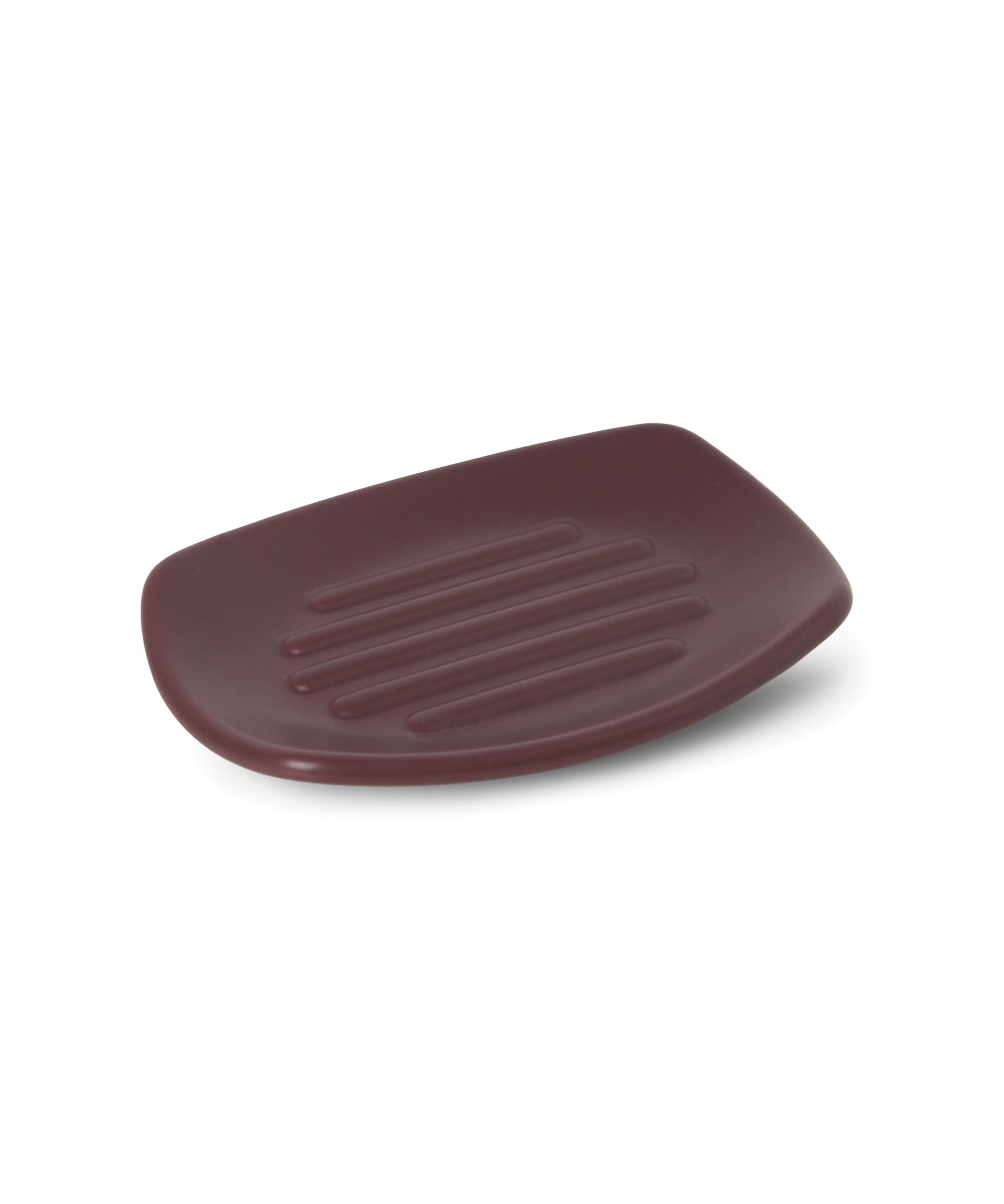 Seifenschale Melrina aus Steinzeug in Weinrot - Weinrot, KONVENTIONELL, Keramik (13,5/9,7/1,9cm) - Modern Living