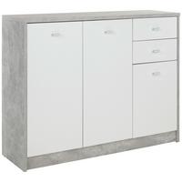 Komoda 4-you New, Siva, Bela - siva/črna, Moderno, umetna masa/leseni material (109,1/85,4/34,6cm) - Mömax