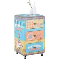 Rollcontainer Bunt - Multicolor/Schwarz, Lifestyle, Leder/Holzwerkstoff (40/67/34cm) - Mömax