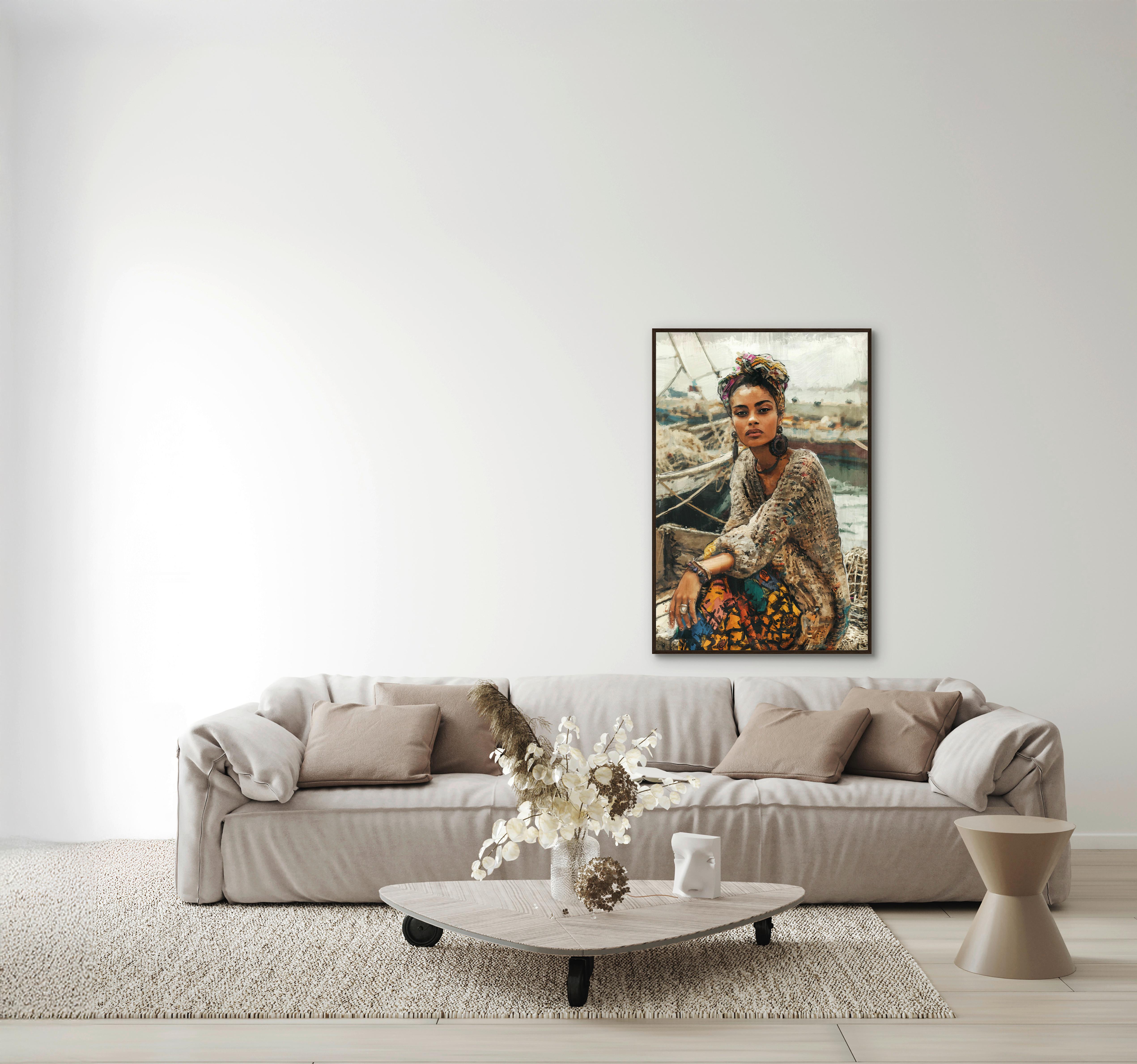 Keilrahmenbild Denise Small Multicolor - Wengefarben/Multicolor, MODERN, Holzwerkstoff/Kunststoff (60/90cm) - Premium Living