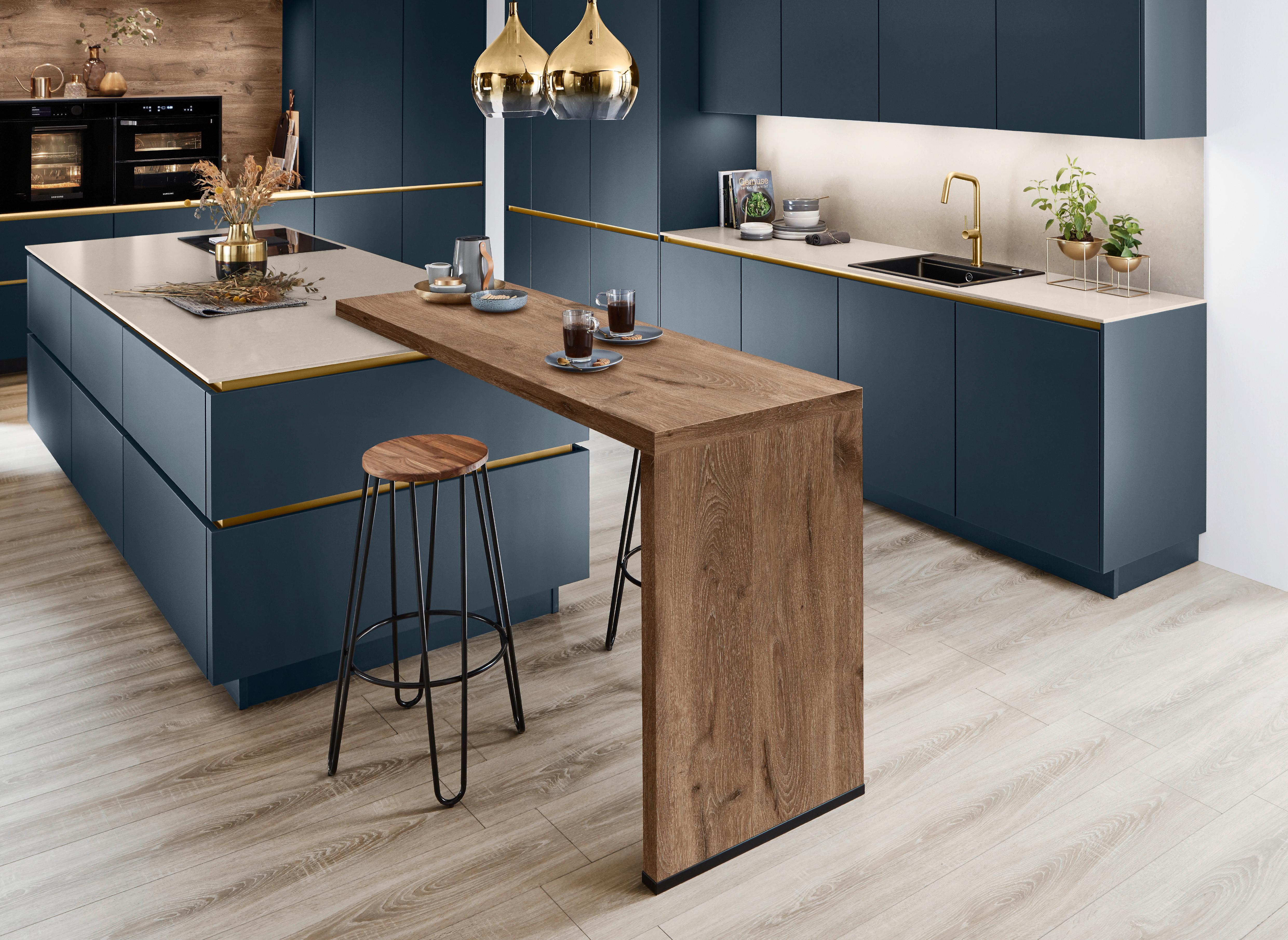 Einbauküche Easytouch in Blau - Blau, MODERN, Holzwerkstoff - Nobilia