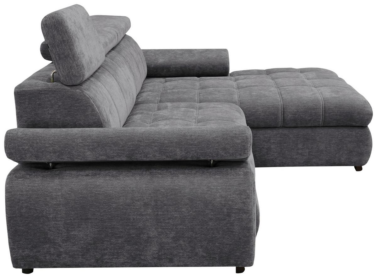 Coltar VEGAS - gri închis, Design, lemn/textil (294/173cm) - Modern Living
