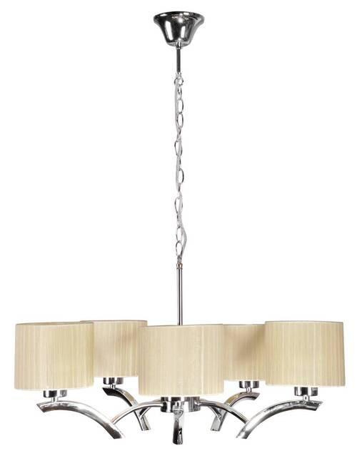 Viseća Svjetiljka Draga - boje kroma/krem, Konvencionalno, metal/tekstil (58/58/95cm)