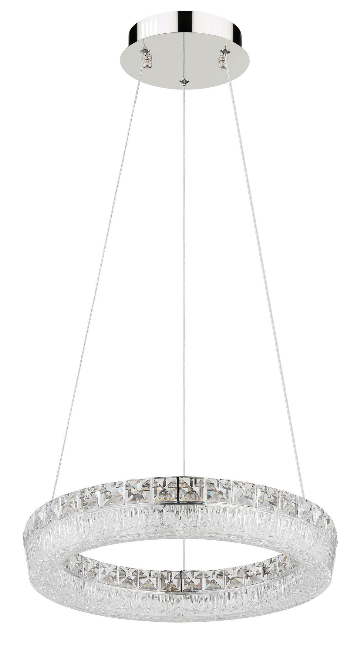 Led Viseća Svjetiljka Laurel - prozirno/boje kroma, Konvencionalno, staklo/metal (40/120cm) - Globo