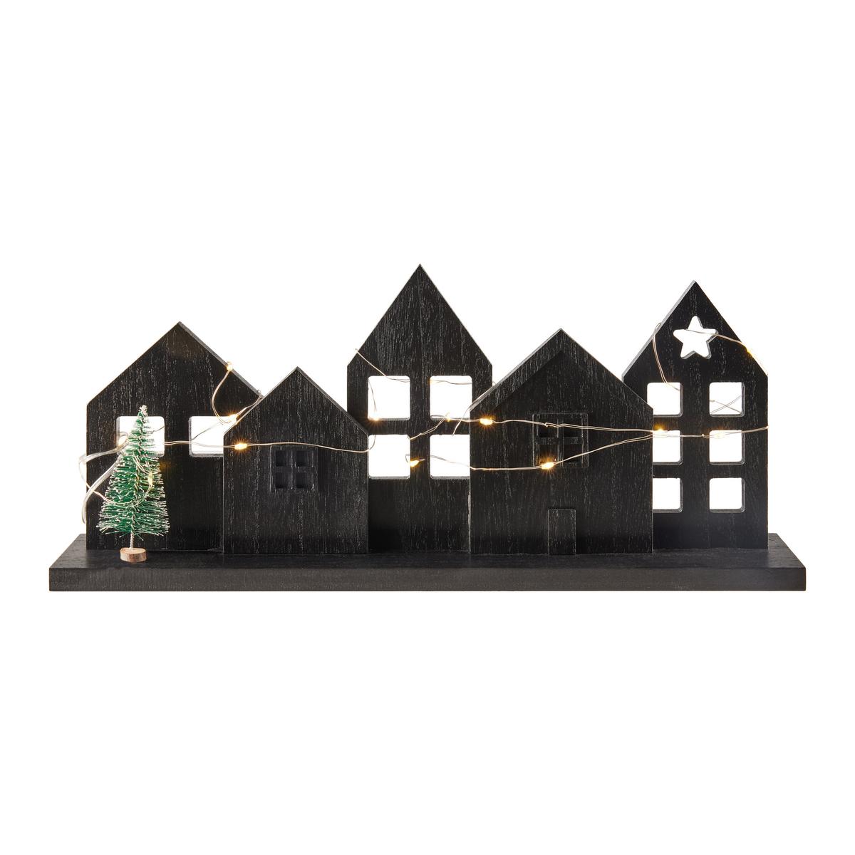 Dekor Ház Lizie - fekete, faalapú anyag (30/20/5cm) - Modern Living