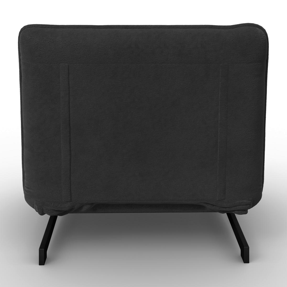 Schlafsessel Luna Bouclé Dunkelgrau - Dunkelgrau/Schwarz, MODERN, Textil/Metall (92/40/66cm) - Bessagi Home