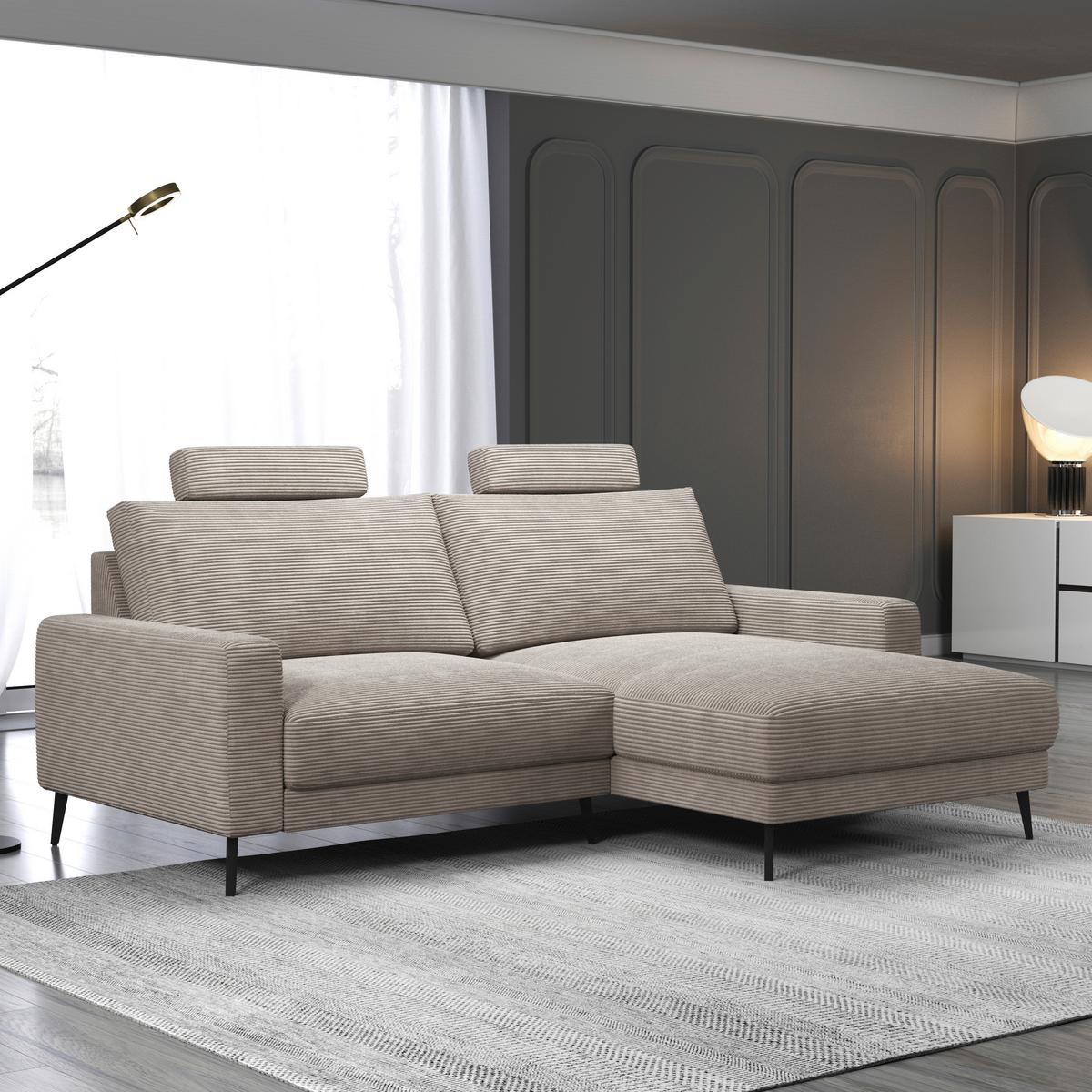 Kopfstütze Cora Graubraun - Graubraun, MODERN, Textil/Metall (63/57/40cm) - Mömax