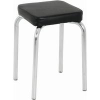 STOŁEK SZTAPLOWANY PIK - czarny/kolor chromowy, Design, metal/tkanina (36/49/36cm) - Carryhome