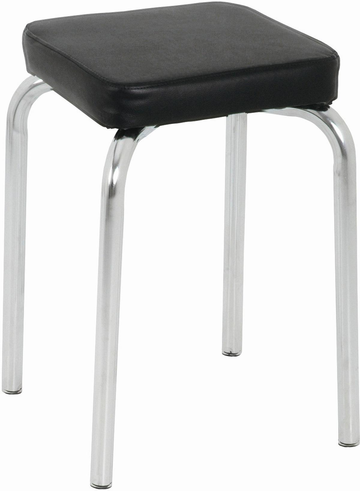 STOŁEK SZTAPLOWANY PIK - czarny/kolor chromowy, Design, metal/tkanina (36/49/36cm) - Carryhome