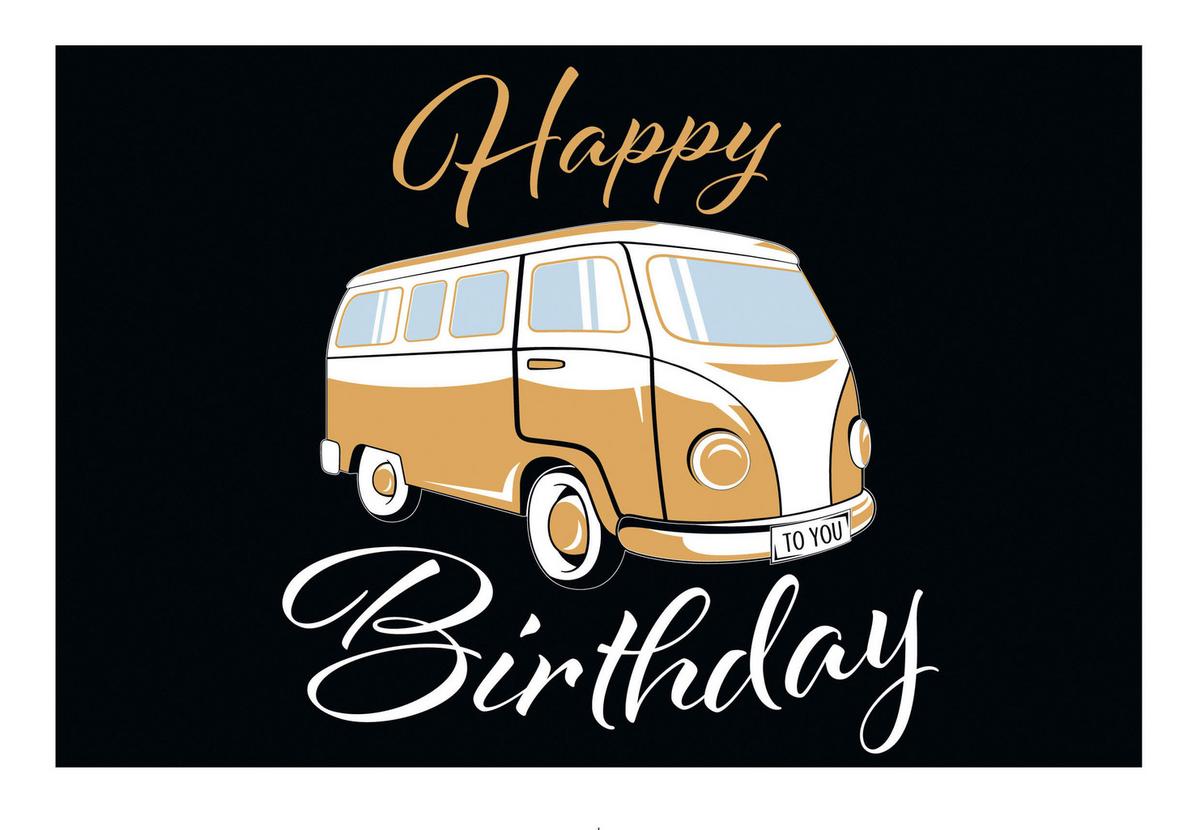 Glückwunschkarte Edelschwarz Multicolor - Basics, Papier (13/9cm)