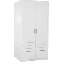 Ormar Za Odjeću Celle - bijela/bijela visoki sjaj, Moderno, drvo/plastika (91/197/54cm) - Modern Living