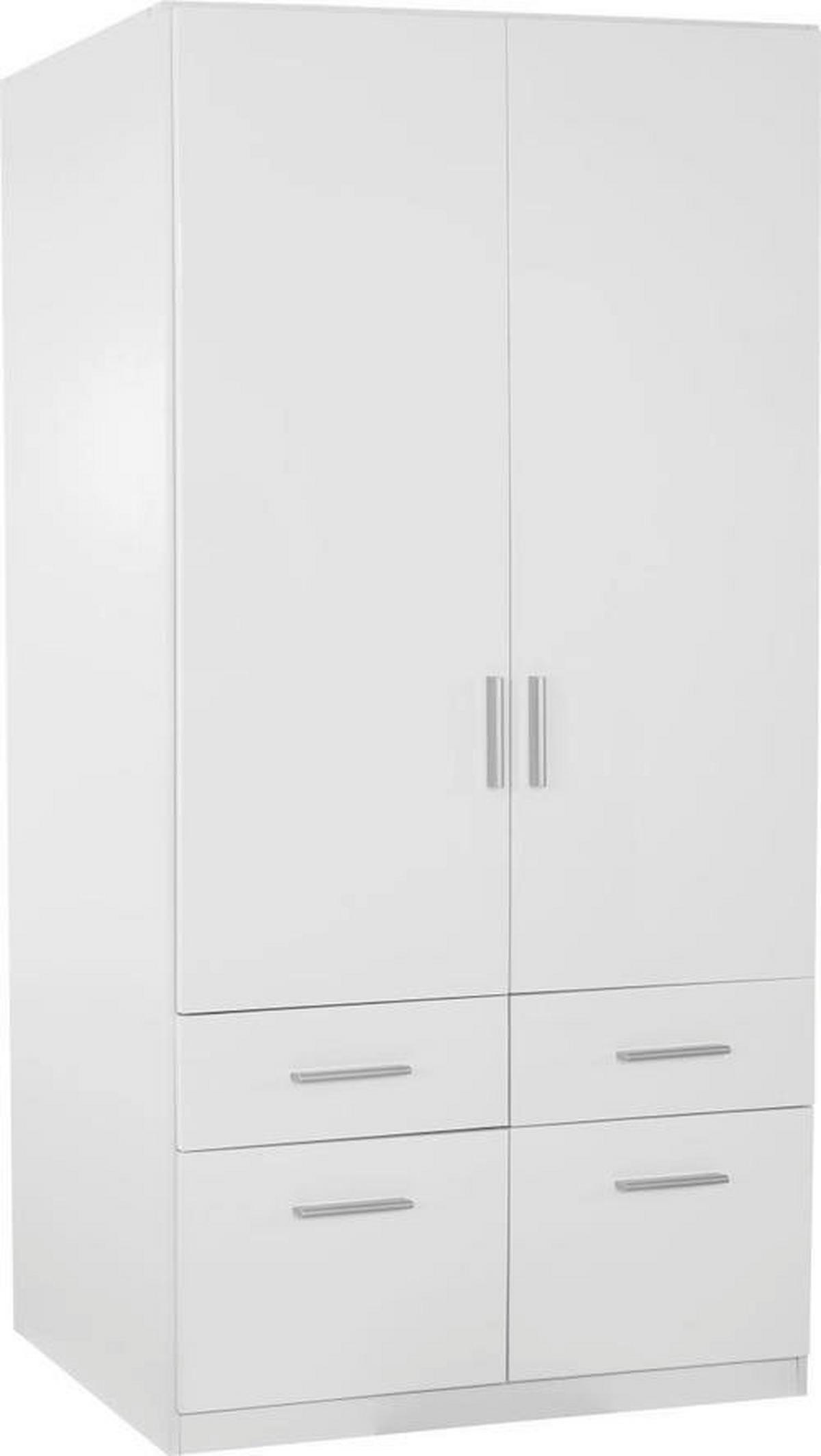 Ormar Za Odjeću Celle - bijela/bijela visoki sjaj, Moderno, drvo/plastika (91/197/54cm) - Modern Living