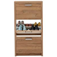 Schuhkipper in Eichefarben - Eichefarben/Alufarben, Modern, Holzwerkstoff/Kunststoff (64/125/24cm) - Mömax