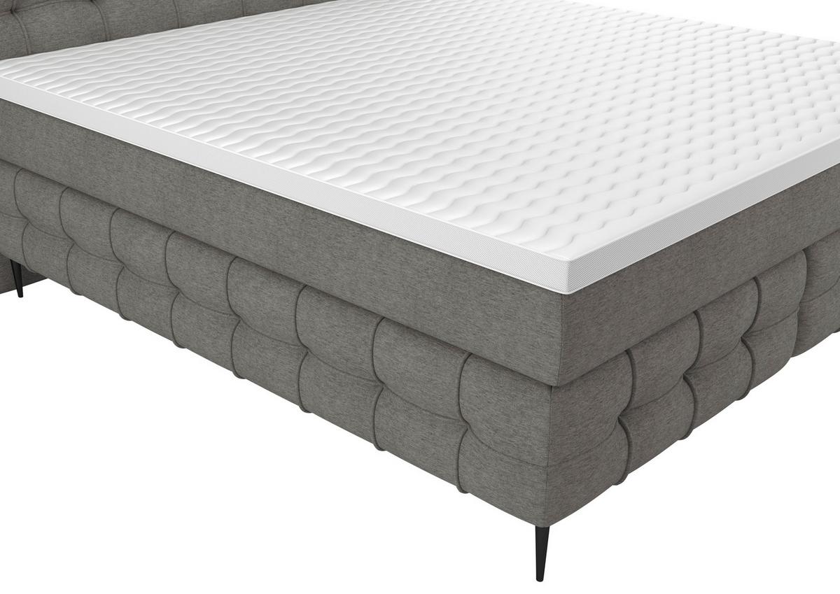 PAT BOXSPRING SCARLETT - gri închis, Konventionell, lemn/textil (160/200cm)