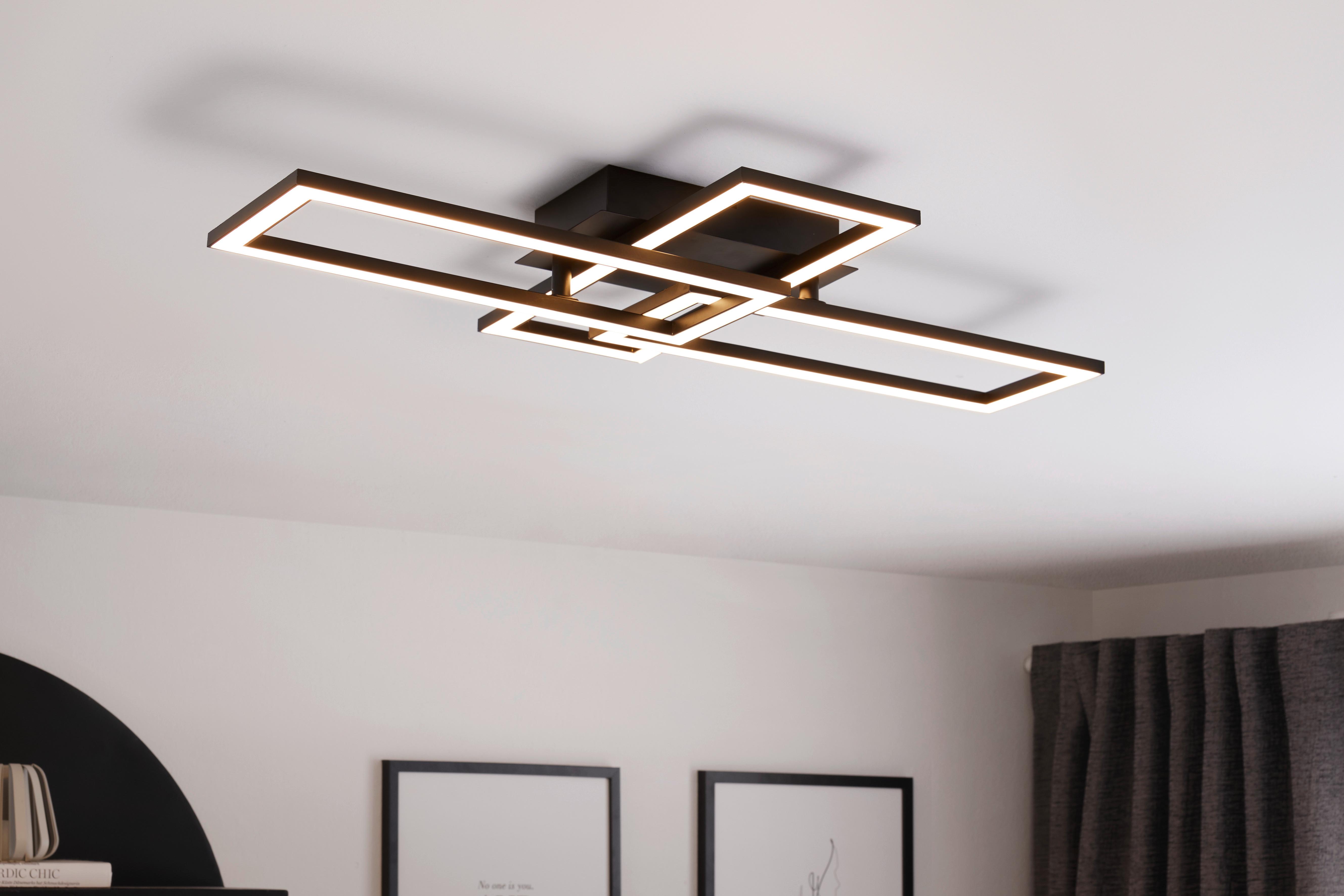LED-Deckenleuchte Ferm in Schwarz max. 24 Watt - Schwarz, MODERN, Kunststoff (65/34,8/7,3cm) - Premium Living