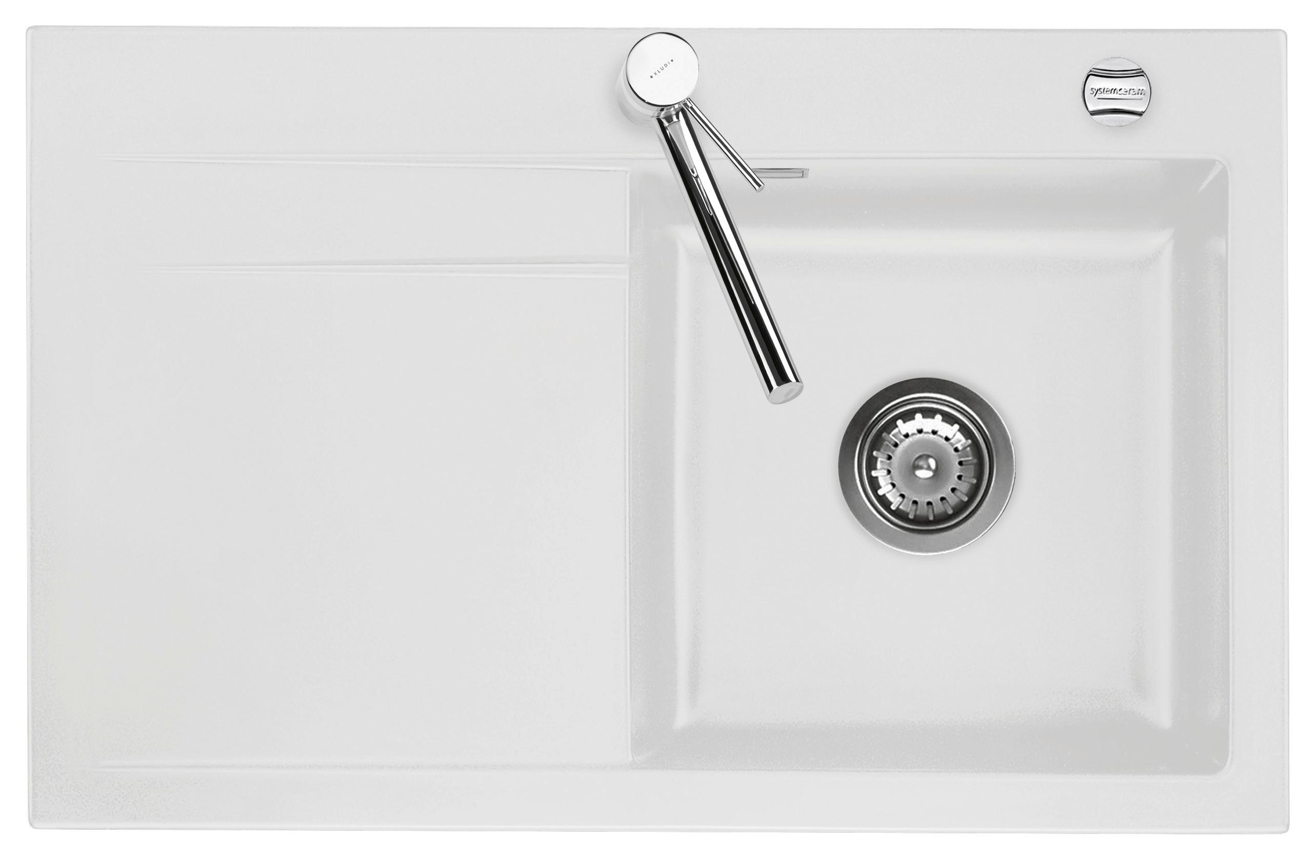 Spüle Stema80 Weiß - Weiß, MODERN, Stein (77/48cm) - Systemceram