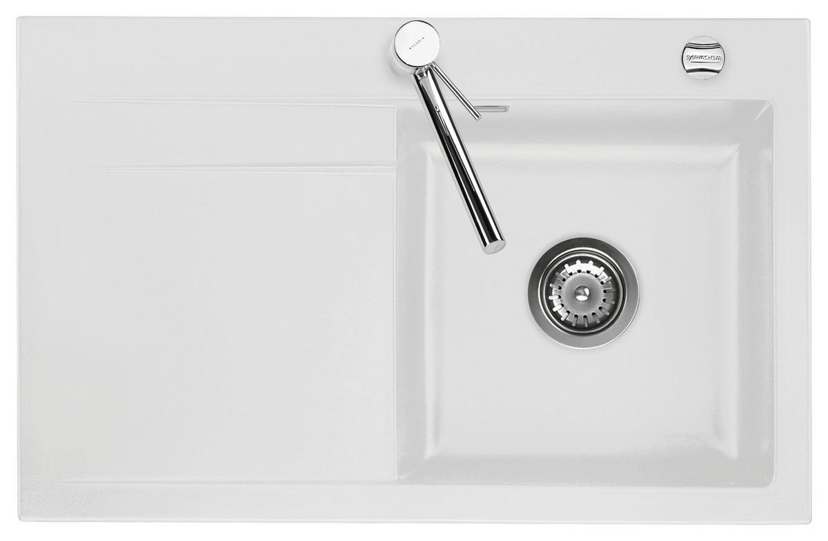 Spüle Stema80 Weiß - Weiß, MODERN, Stein (77/48cm) - Systemceram