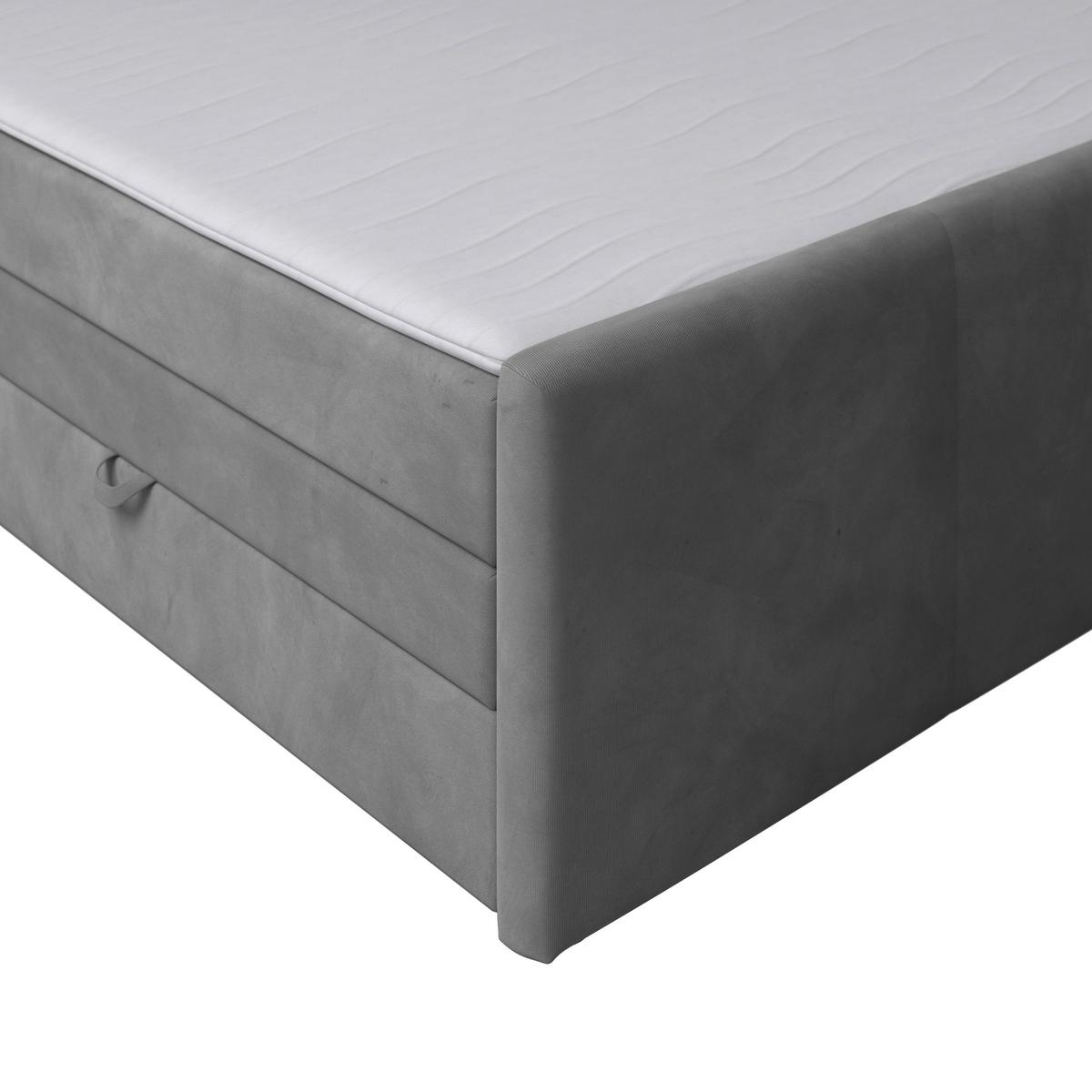 Boxspringbett Bologna ca. 180x200 cm Hellgrau - Hellgrau/Schwarz, MODERN, Holzwerkstoff/Kunststoff (180/200cm) - MID.YOU