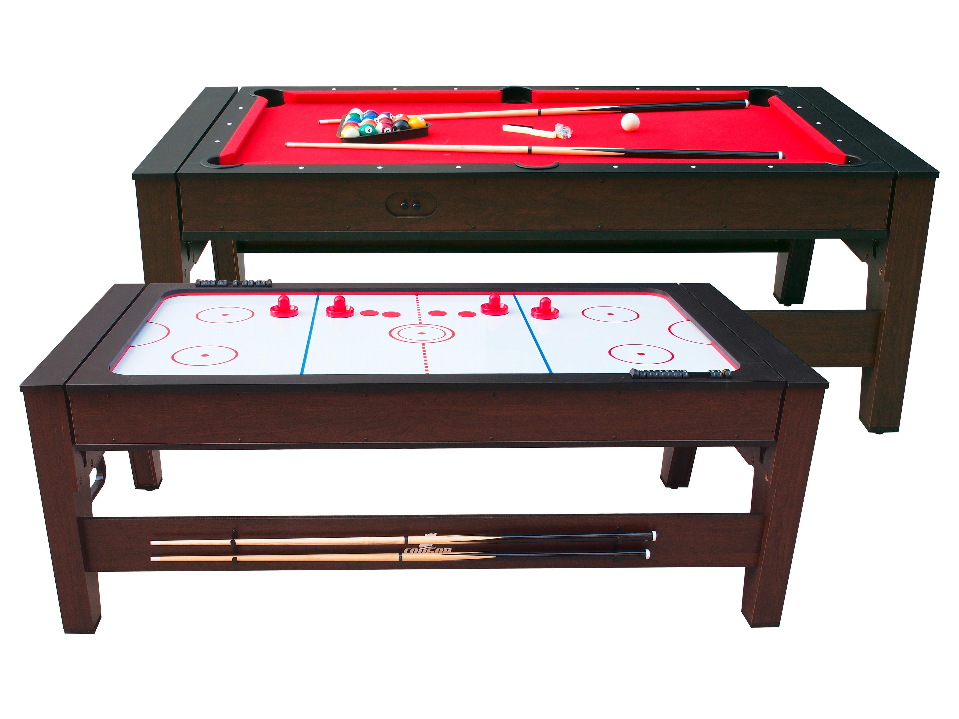 Multispieltisch Reverso inkl. Zubehör - Rot/Braun, KONVENTIONELL, Holz/Kunststoff (107/81/217cm) - Ambia Garden