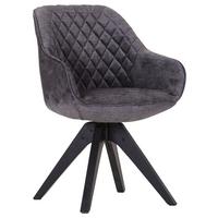 KRZESŁO Z PODŁOKIETNIKAMI COOL - ciemnoszary/czarny, Lifestyle, tkanina/drewno (60/83/65cm) - Landscape