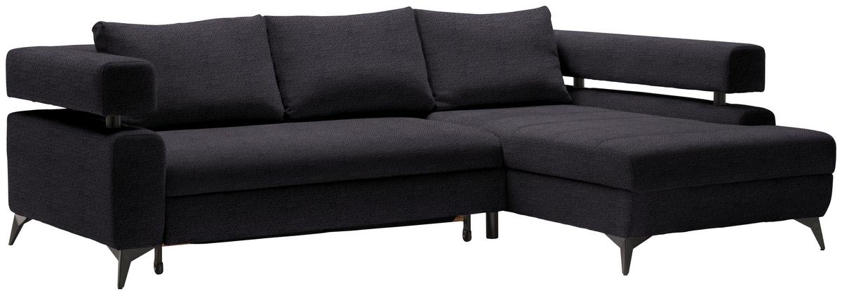 Kutna Garnitura Rosalie - crna, Konvencionalno, tekstil/metal (265/184cm) - Modern Living