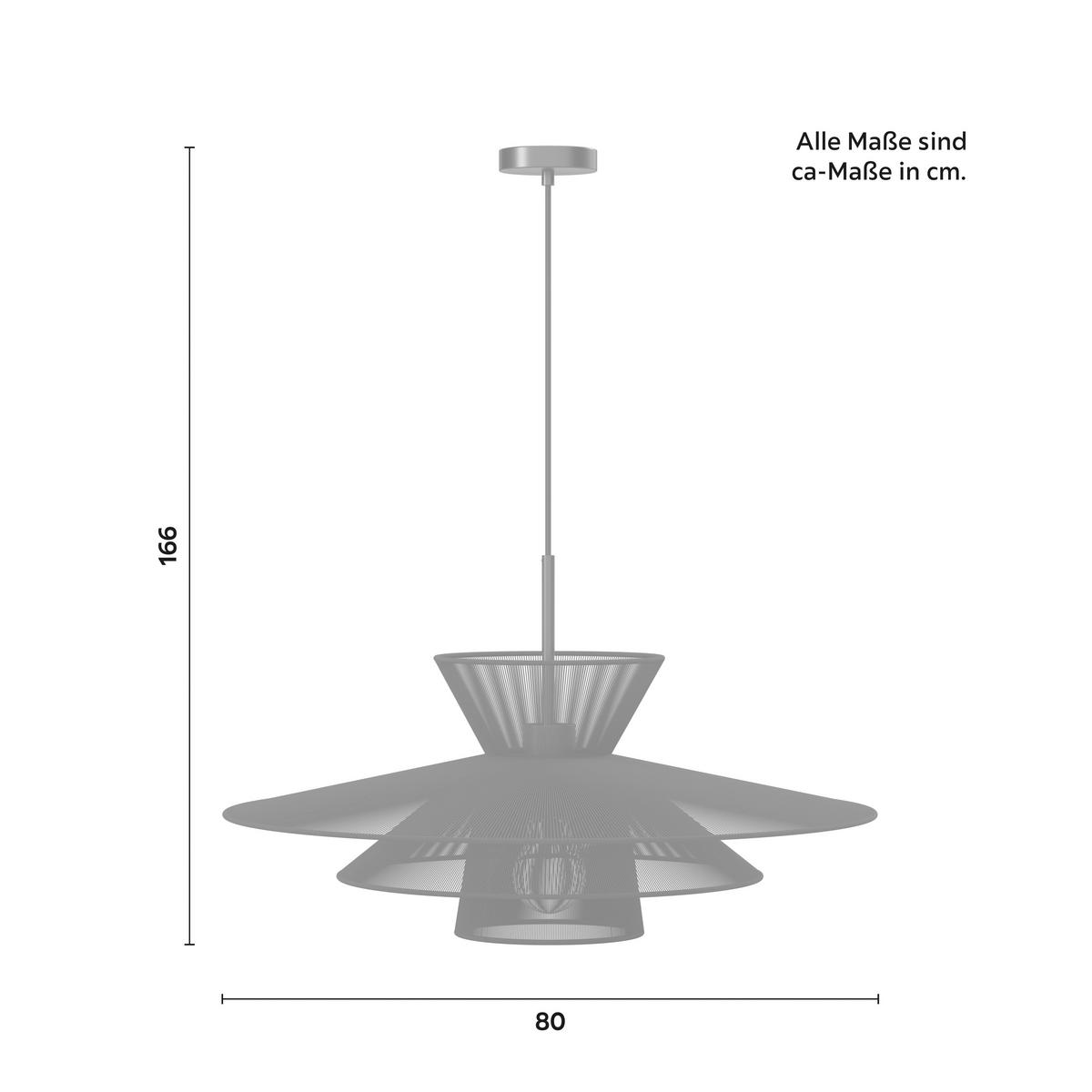 Hängeleuchte Luca Schwarz Baumwolle max. 40 Watt - Schwarz, MODERN, Textil/Metall (80/166/80cm) - Bessagi Garden