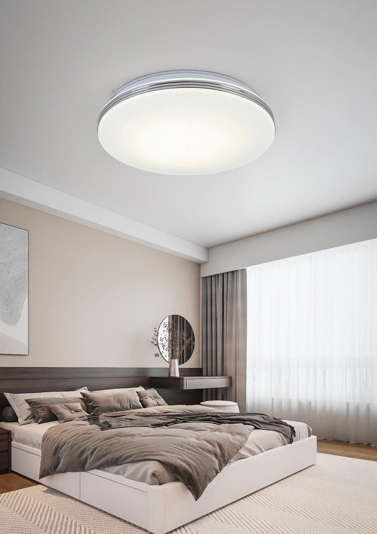 Led Svjetiljka Stropna Cei - bijela/boje kroma, Moderno, metal/plastika (29/6cm) - Mömax