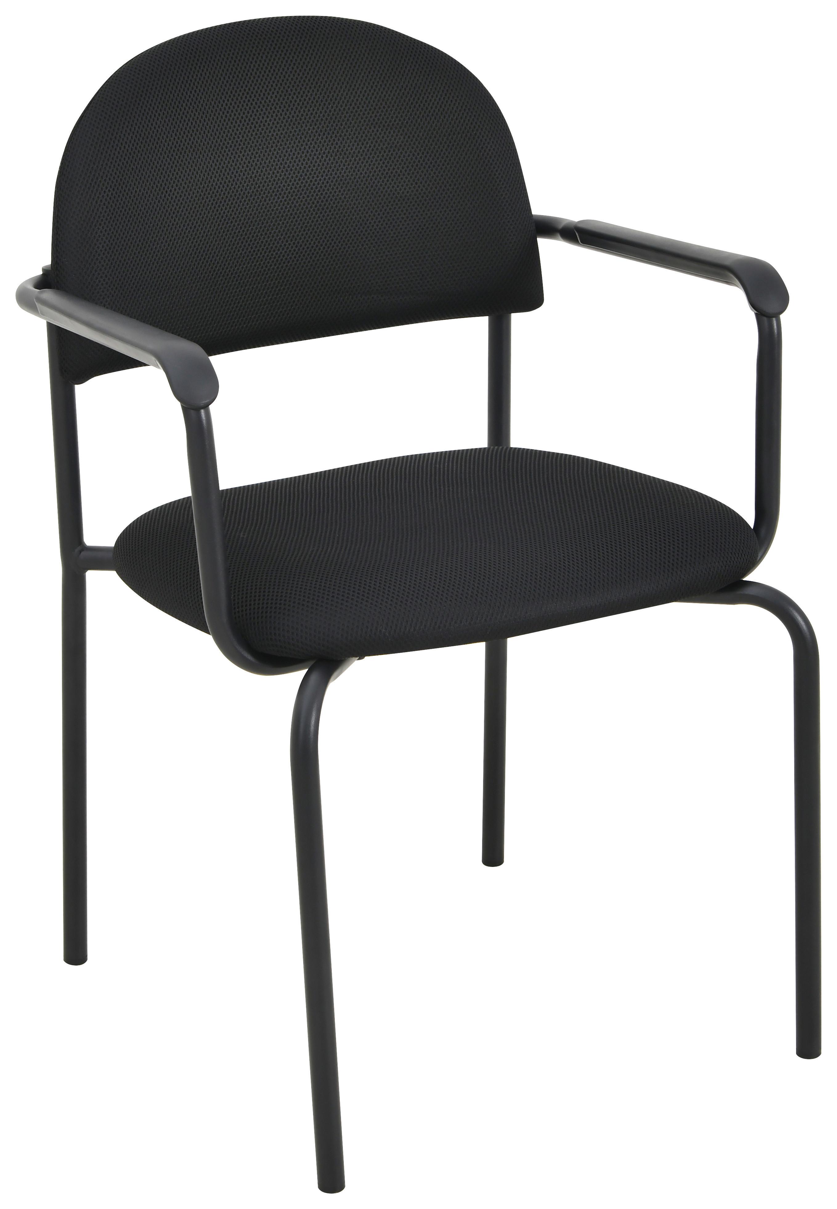Stol Dina 2, Črna - črna, Moderno, kovina/tekstil (57/83/60cm)