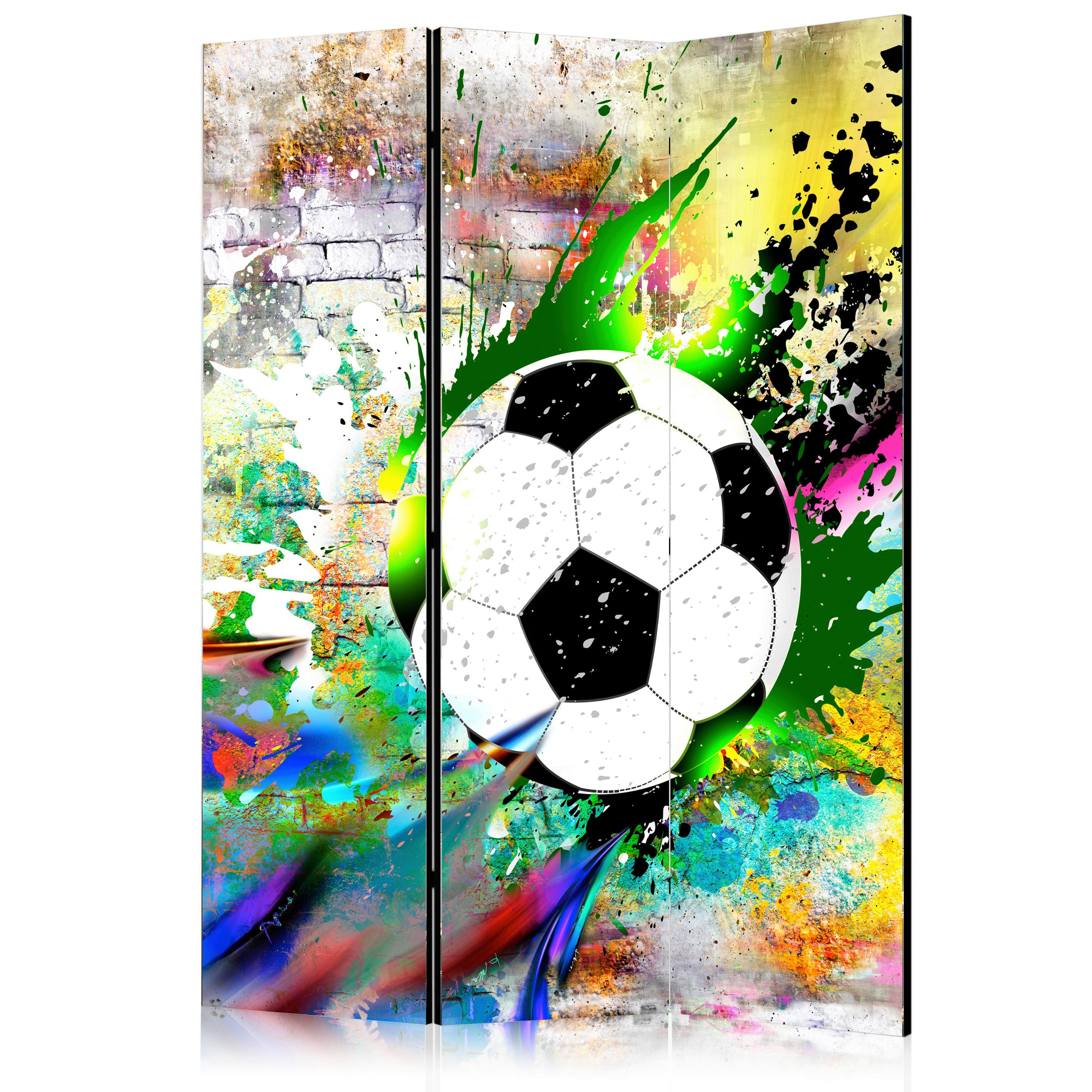 Paravan Urban Gameplay, 3-Delni, Dvostranski - večbarvno, Basics, tekstil/les (135/172/3cm) - artgeist