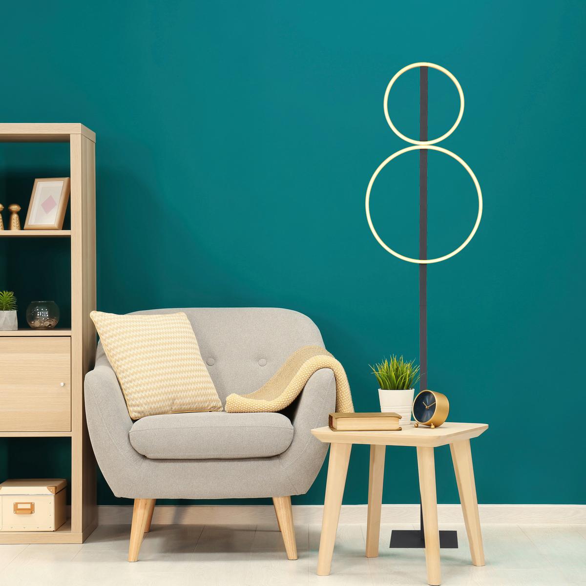 Led Podna Svjetiljka Luffy - bijela/zlatne boje, Design, metal/plastika (39/17/160cm) - Globo