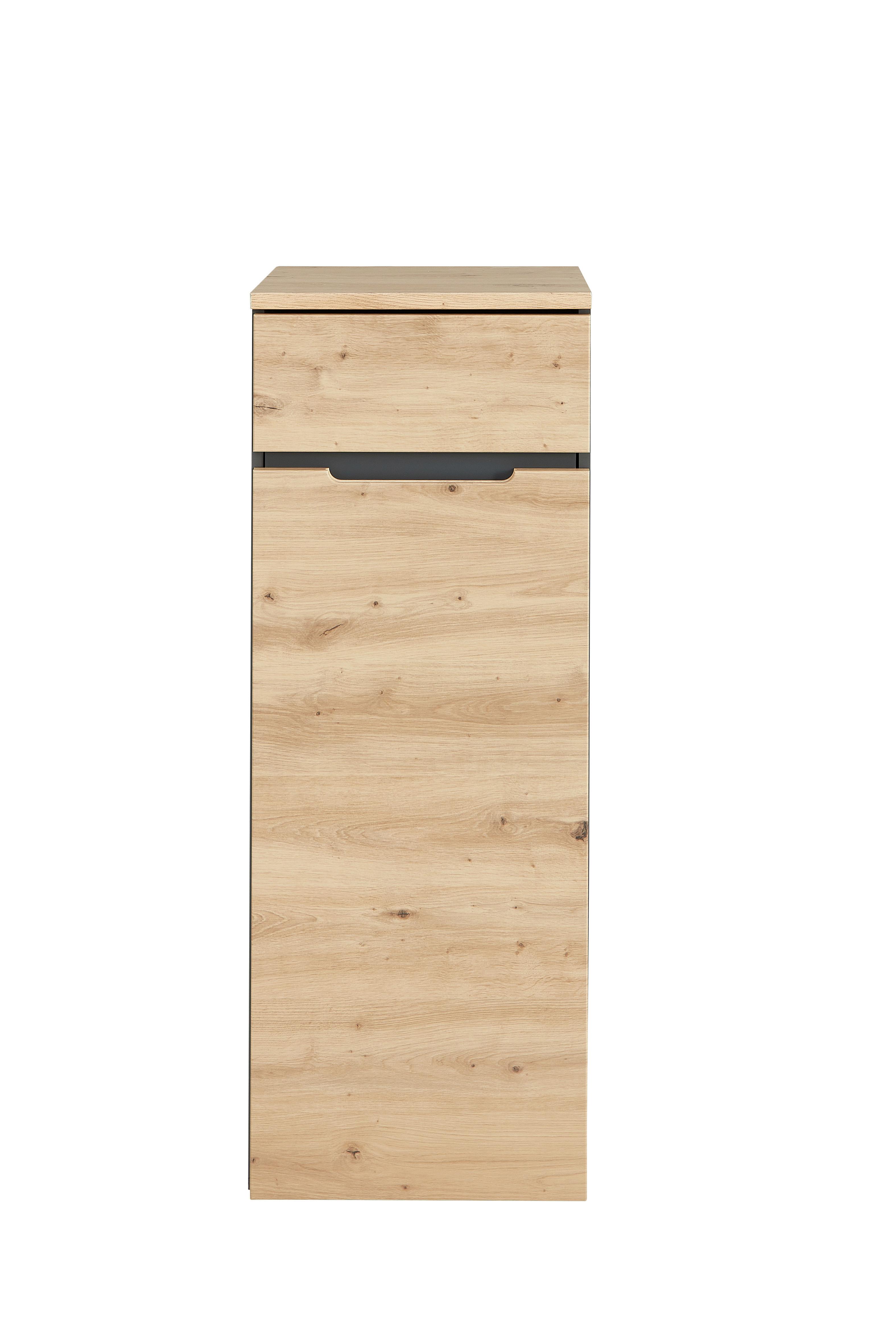 Regalkombination Memphis in Eiche Artisan/Graphitfarben - Graphitfarben/Eiche Artisan, Modern, Holzwerkstoff/Kunststoff (45/122/38cm) - Premium Living
