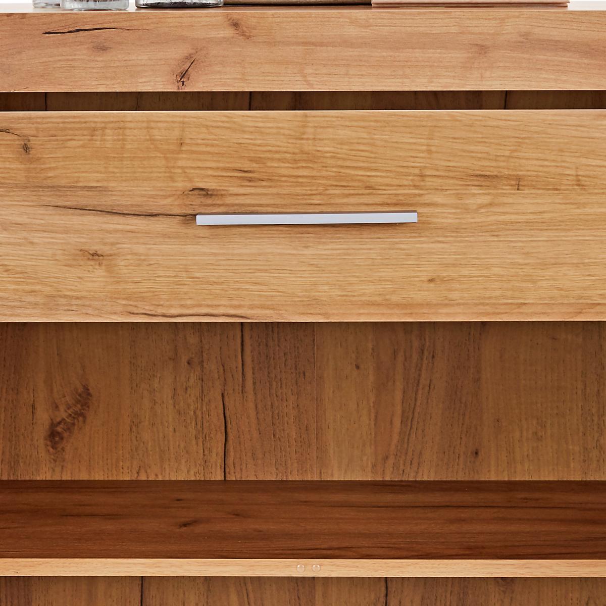 Comodă Malta - alb/culoare lemn stejar, Modern, material pe bază de lemn (96,4/86/39,9cm) - Modern Living