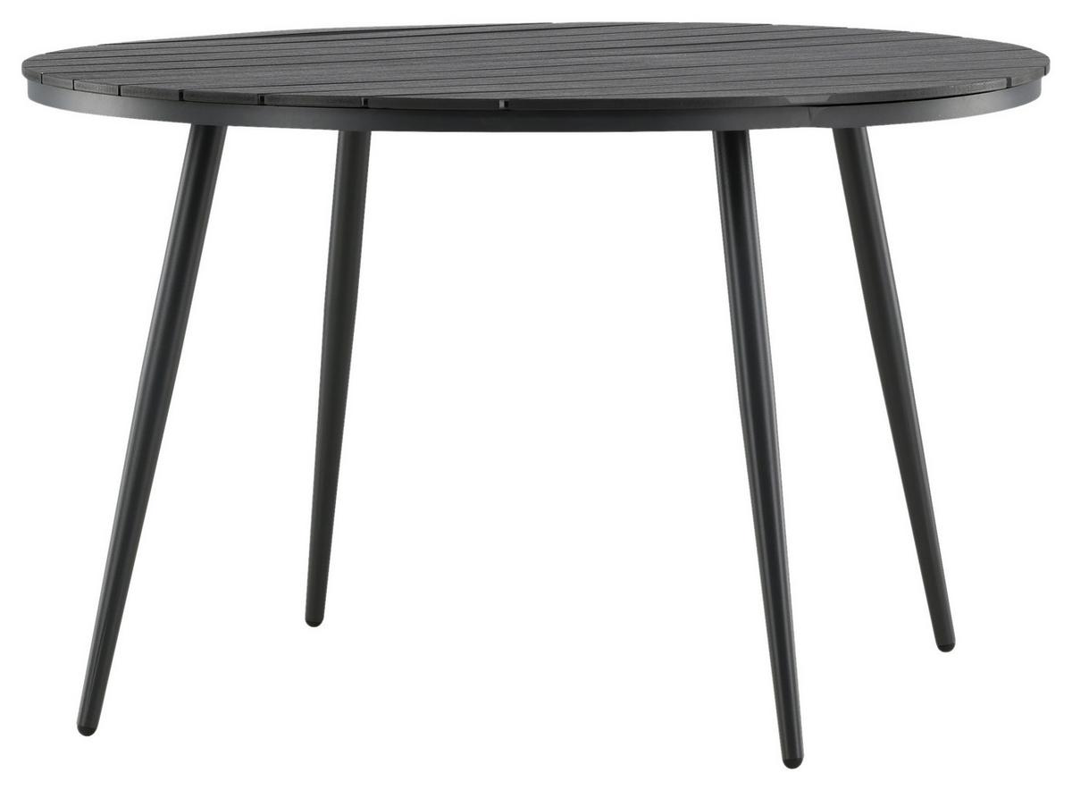 Gartentisch Break ca. 120x74 cm Schwarz - Schwarz, KONVENTIONELL, Kunststoff/Metall (120/74cm) - Gardenson