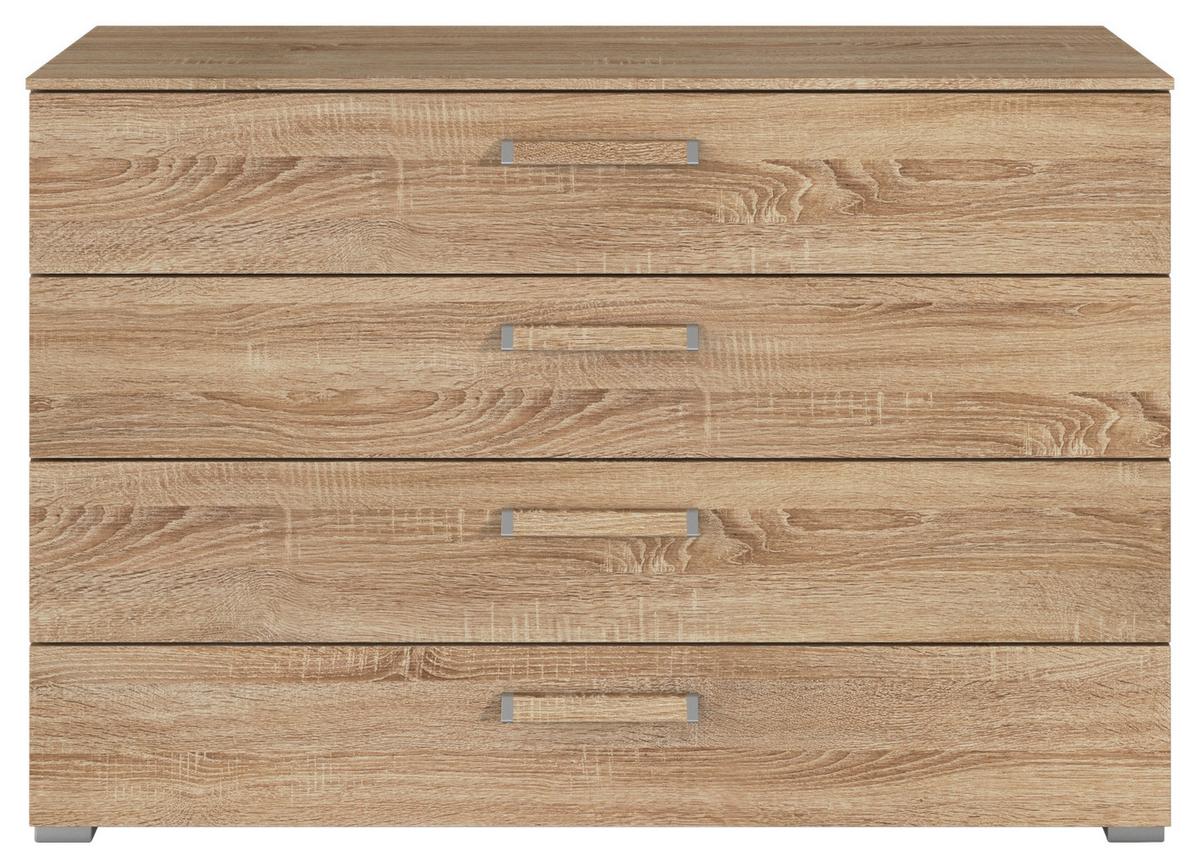Komoda Evelyn, Barva Hrasta - srebrne barve/hrast sonoma, Design, umetna masa/leseni material (120/81/42cm) - Novel