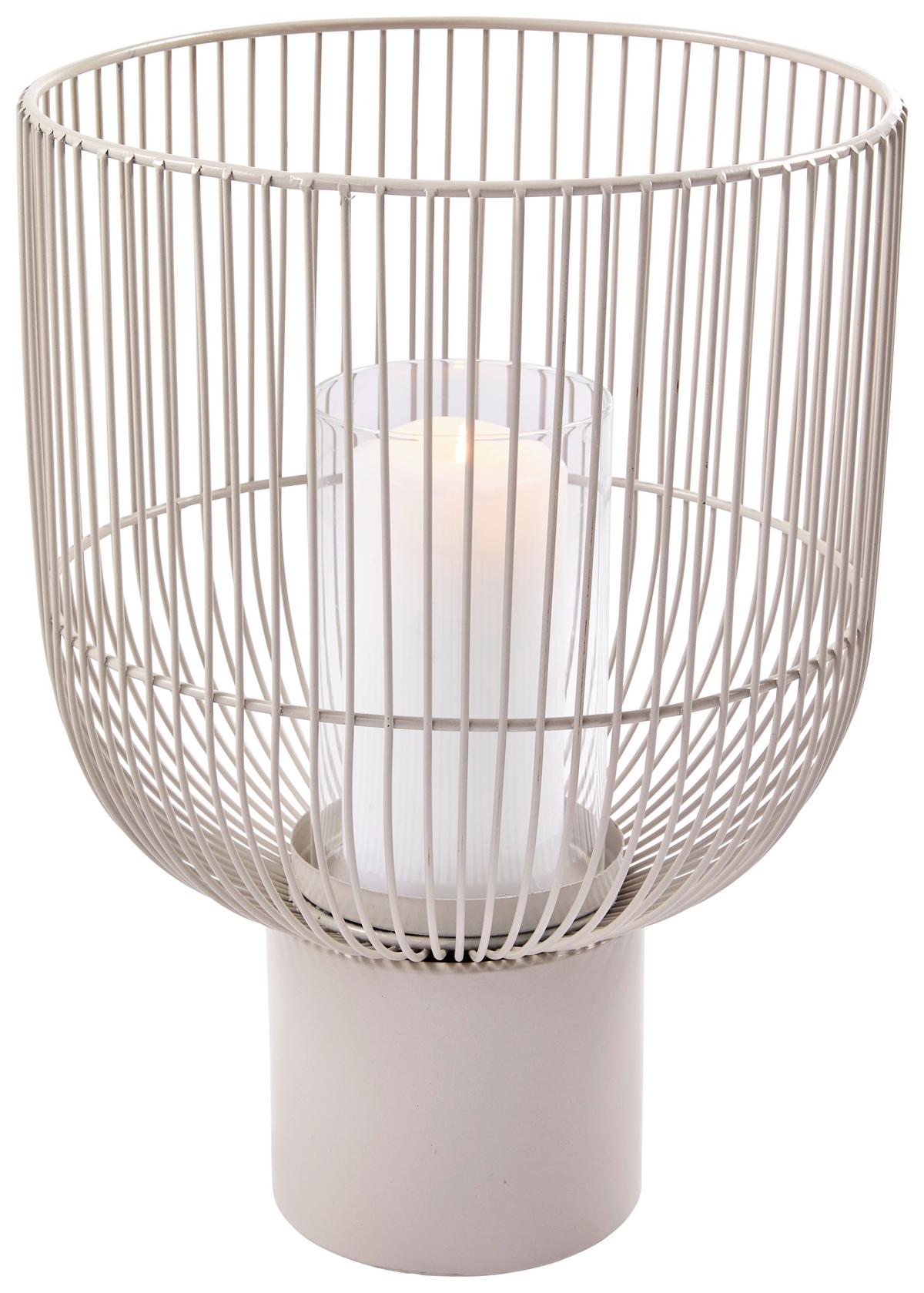 LATARENKA 9719507 - SIMPLY NORDIC - beżowy, Basics, metal/szkło (25/25/35cm)