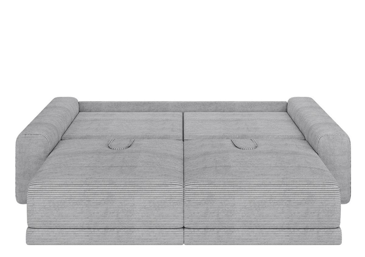 Sofa Plain Hellgrau - Hellgrau/Schwarz, MODERN, Kunststoff/Textil (256/88/120cm) - Mömax