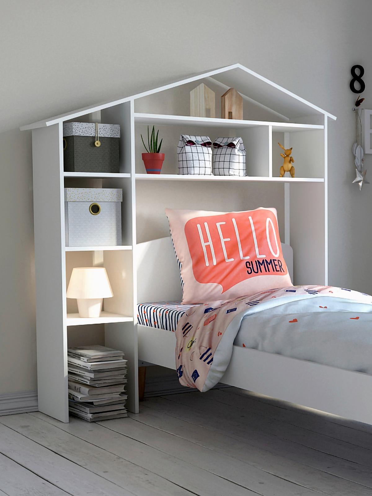 Überbauregal in Hausform Weiß - Weiß, Design, Holz/Holzwerkstoff (148/155/31cm) - Livetastic