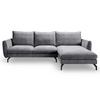 Ecksofa Toronto Grau - Schwarz/Grau, Basics, Holz/Textil (259/165cm) - MID.YOU
