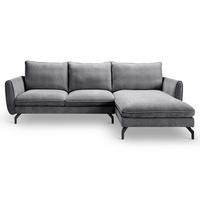 Ecksofa Toronto Grau - Schwarz/Grau, Basics, Holz/Textil (259/165cm) - MID.YOU