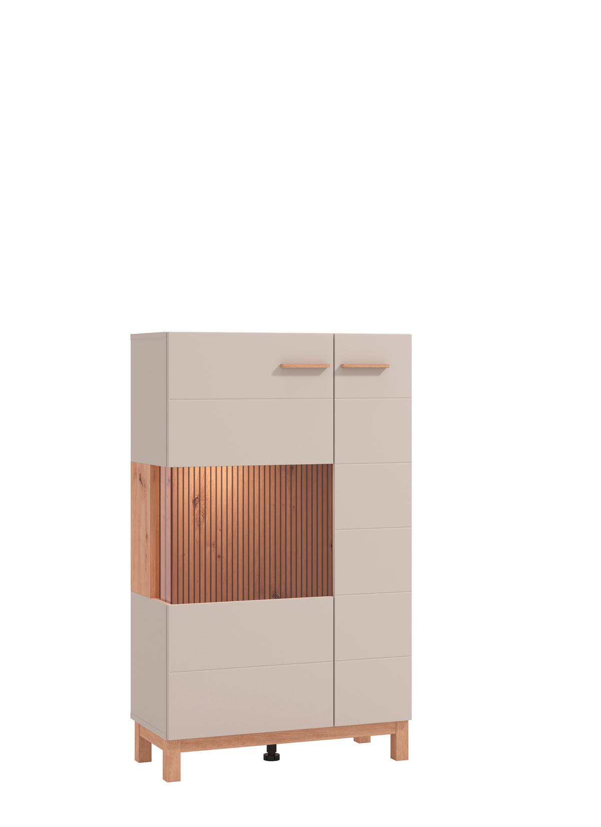 Highboard Essex Ksm Kaschmir/Eiche Artisan - Kaschmir/Eiche Artisan, MODERN, Holzwerkstoff (77/127/35cm) - P & B