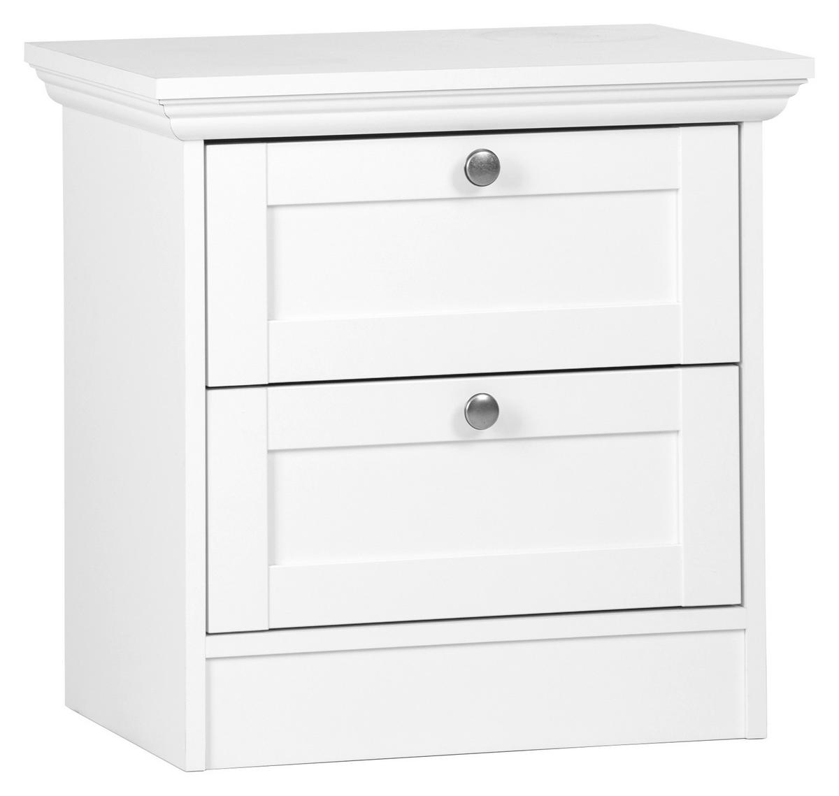 SZAFKA NOCNA LANDWOOD 65 - kolor srebrny/biały, Lifestyle, materiał drewnopochodny/metal (50/50/35cm) - MID.YOU