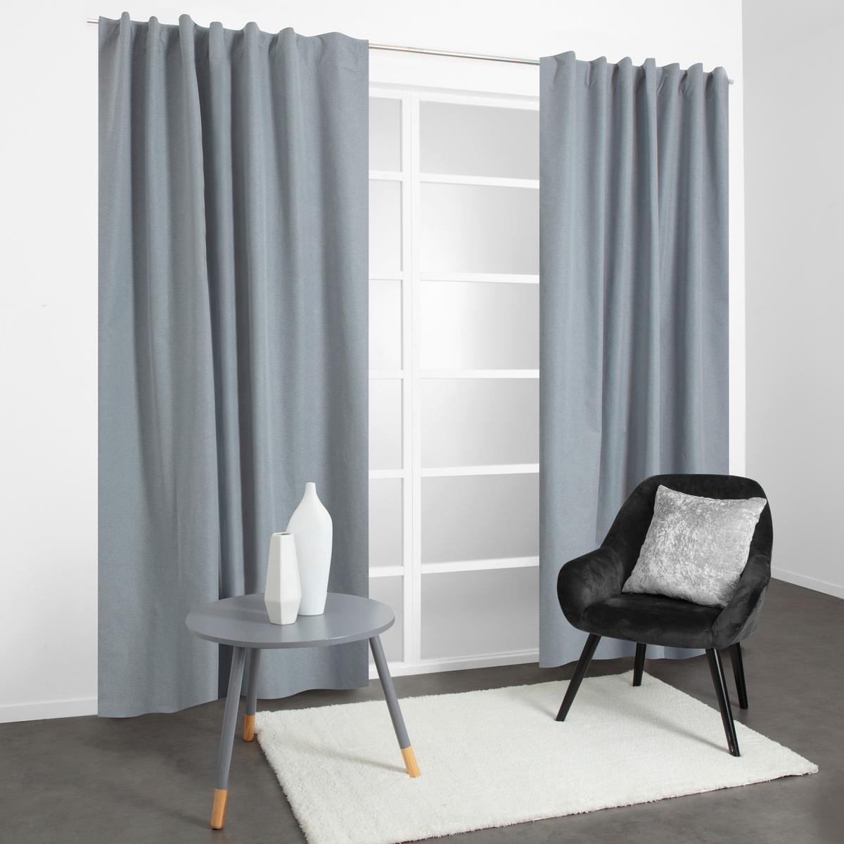 ZASŁONA GOTOWA 0171811 WARREN OCCULTANT GRIS - szary, Basics, tkanina (140/240cm)