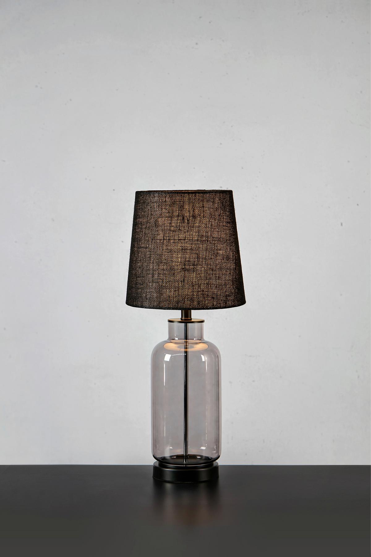 Tischleuchte Costero max. 40 Watt - Schwarz, Basics, Glas/Naturmaterialien (25/25/61cm) - Markslöjd