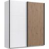 Ormar S Kliznim Vratima Andorra - bijela/boje grafita, Konvencionalno, drvni materijal/metal (200/218/65cm) - Premium Living