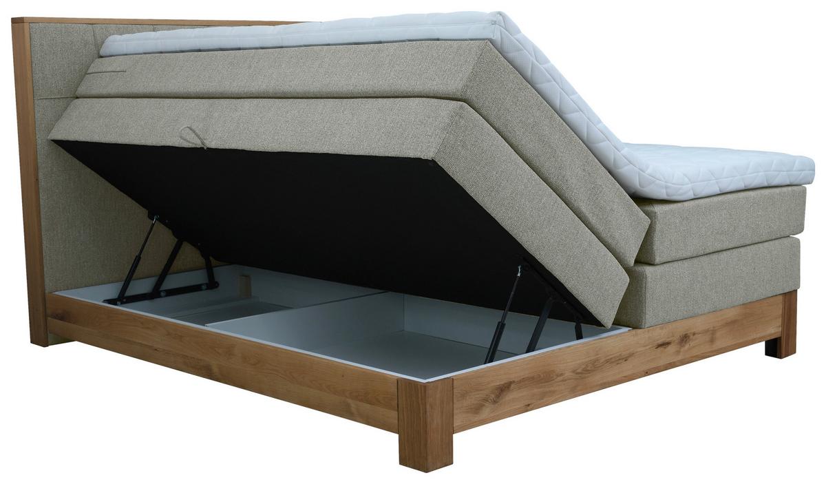 Boxspringbett Cloud Silberfarben ca. 180x200cm - Eichefarben/Silberfarben, KONVENTIONELL, Holz/Holzwerkstoff (180/200cm) - Premium Living