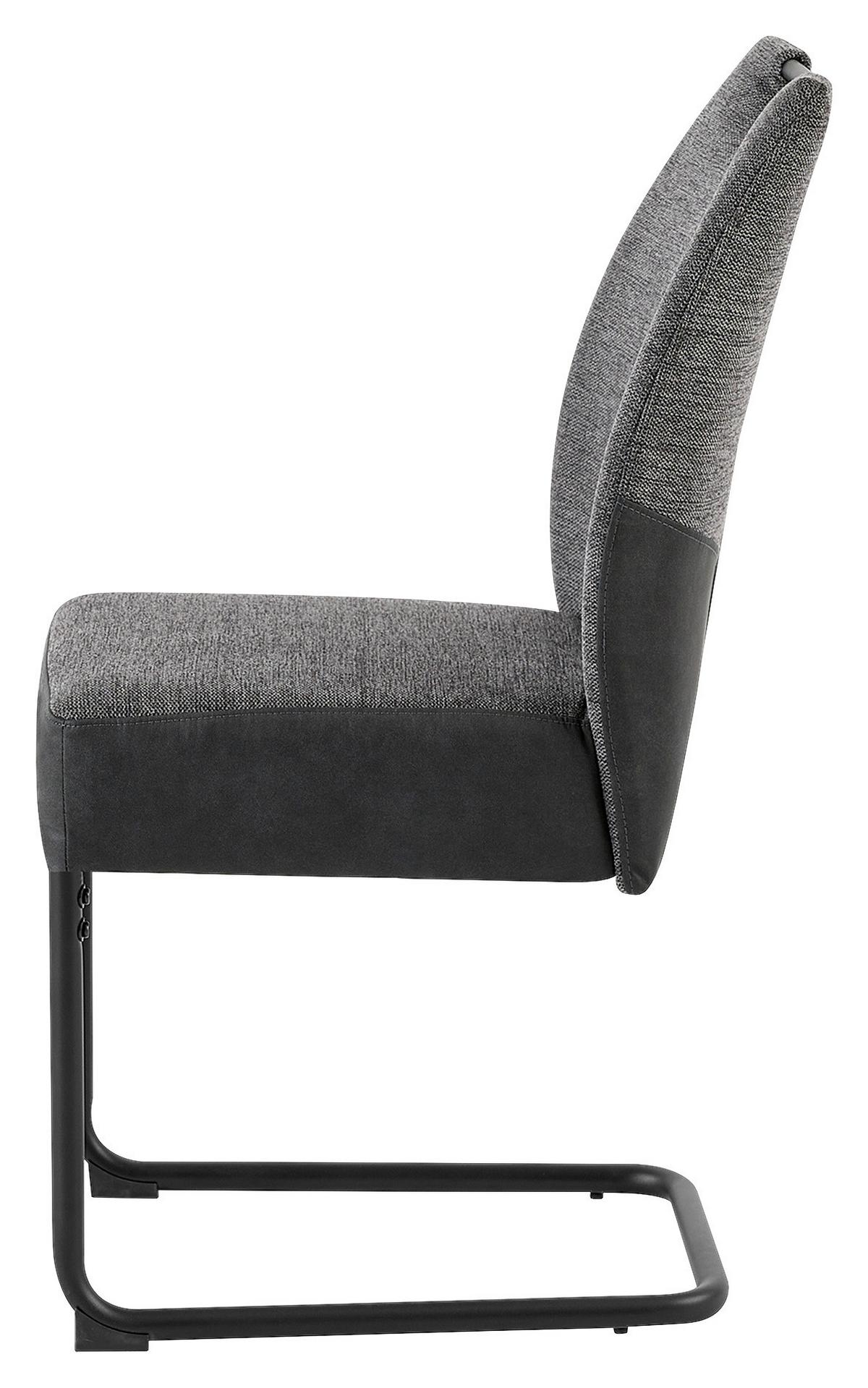 Stuhlset PETER Anthrazit, Federkern - Anthrazit/Schwarz, MODERN, Metall (45/94/54cm) - MID.YOU